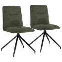 Lot de 2 chaises en tissu vert AREN