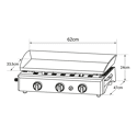 Plancha au gaz SÉVILLE - 3 brûleurs 7,5kW