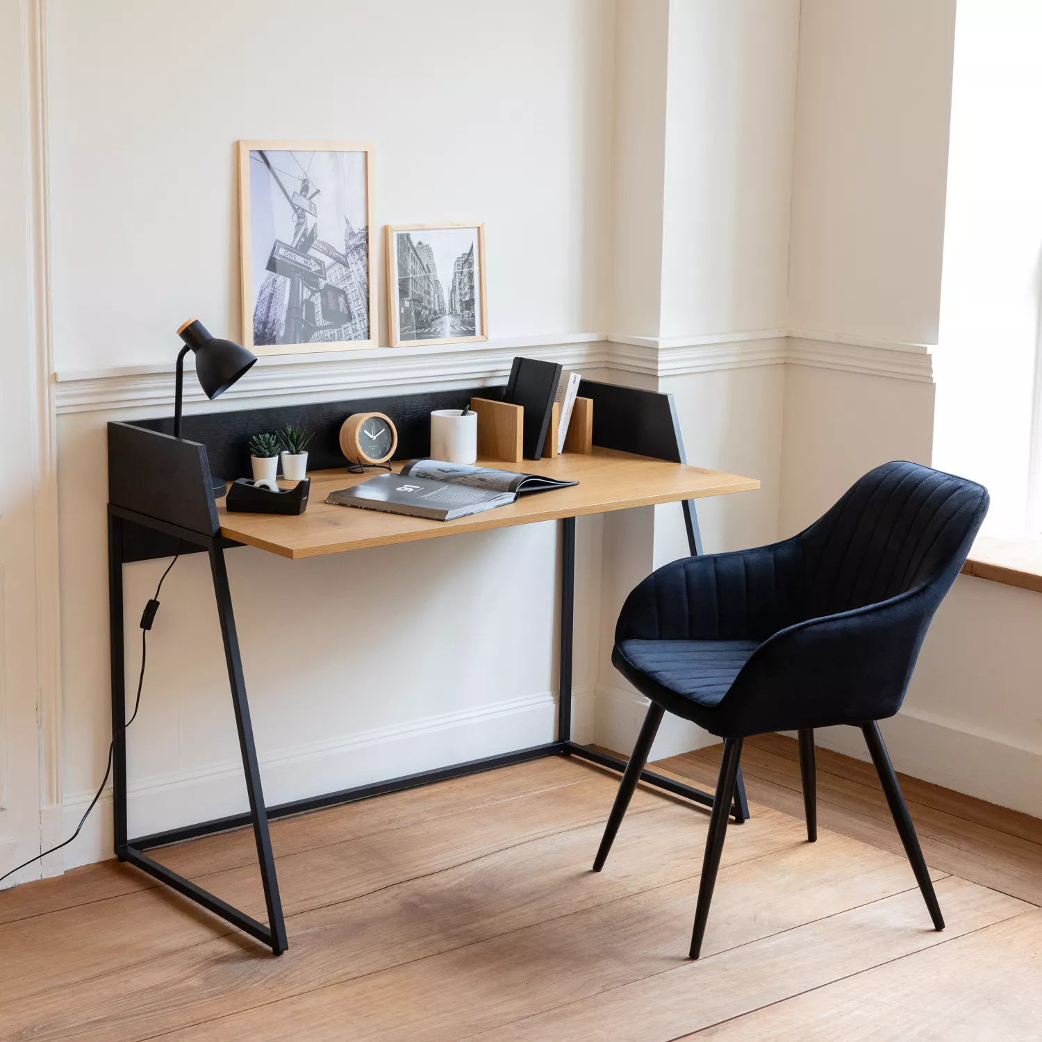 Bureau bois et noir CHARLES