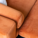 Eck-Couchgarnitur JAMES 3-Sitzer in Velours Terracotta