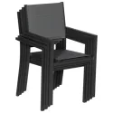 Salon de jardin extensible en textilène gris 10 places - aluminium anthracite