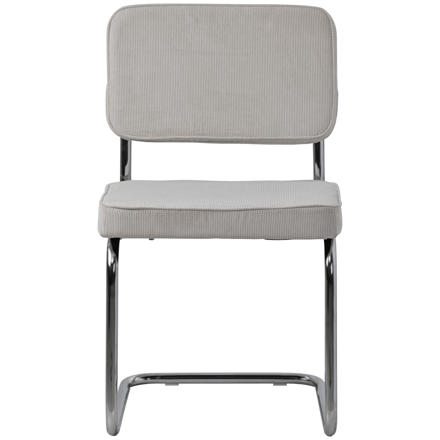 Lot de 2 chaises cantilever en velours côtelé beige MARIA