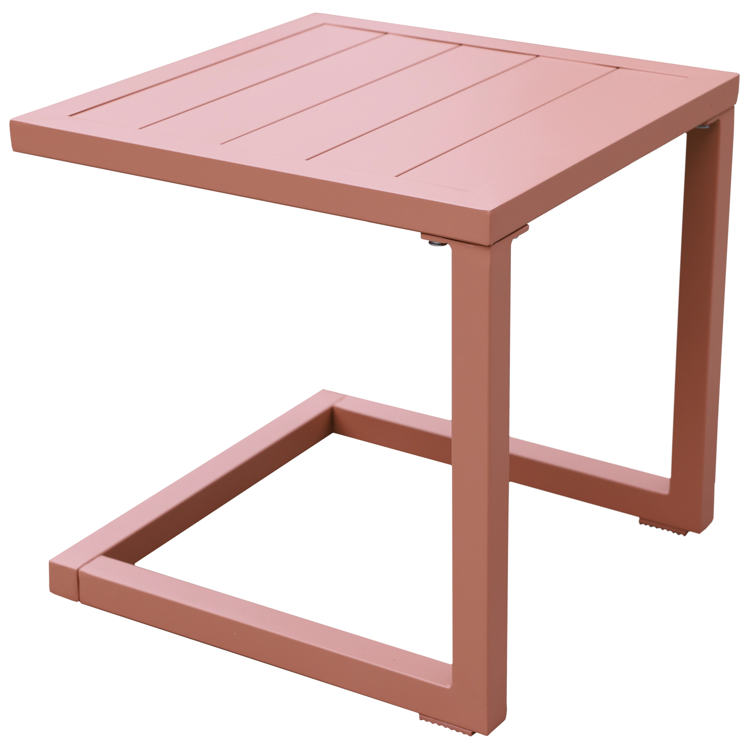 Conjunto de 2 espreguiçadeiras e mesa de apoio BARBADOS em textilene terracota - alumínio terracota