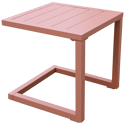 Conjunto de 2 espreguiçadeiras e mesa de apoio BARBADOS em textilene terracota - alumínio terracota