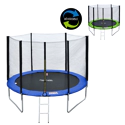 Pack Premium Trampoline 305cm réversible vert / bleu ADELAÏDE + filet, échelle, bâche et kit d'ancrage