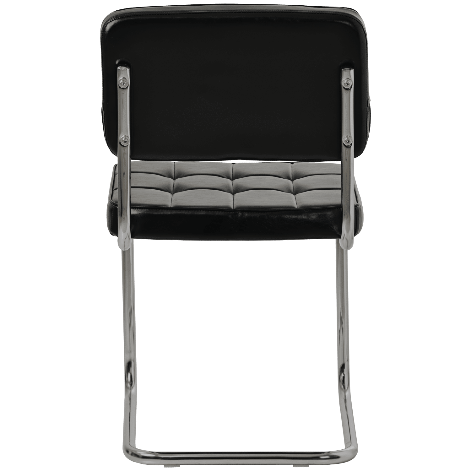 Lot de 2 chaises cantilever en simili noir MARIA