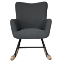 Fauteuil à bascule en tissu boucle gris KAIRA