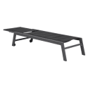 Set van 2 BARBADOS ligstoelen en bijzettafel van zwart textilene - aluminium antracietgrijs