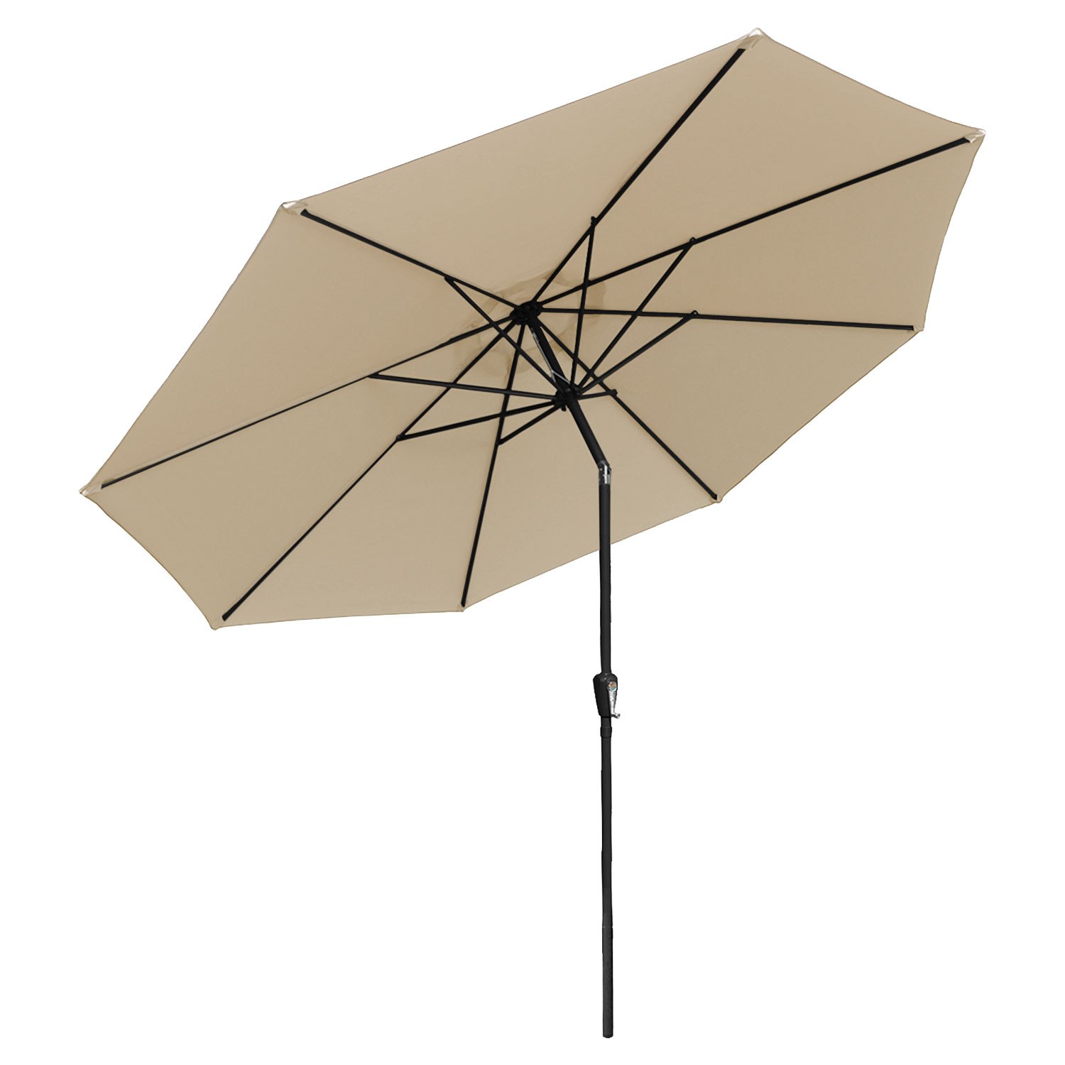 Parasol droit HAPUNA rond 3,30m de diamètre beige