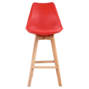 Lot de 2 tabourets scandinaves SVEN rouge avec coussin