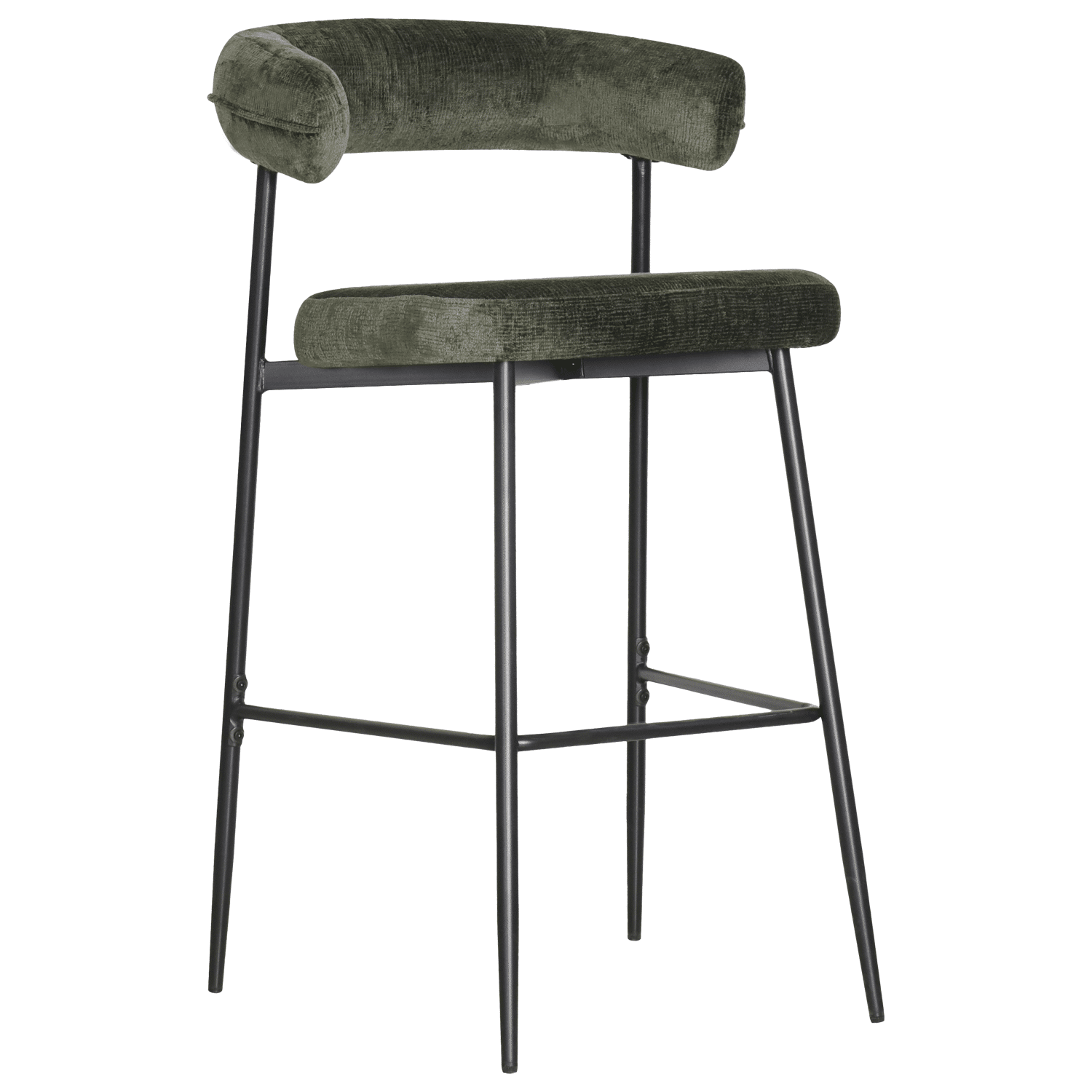 Lot de 2 tabourets de bar en tissu vert THEA