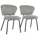 Set van 2 NILSA lichtgrijze corduroy stoelen