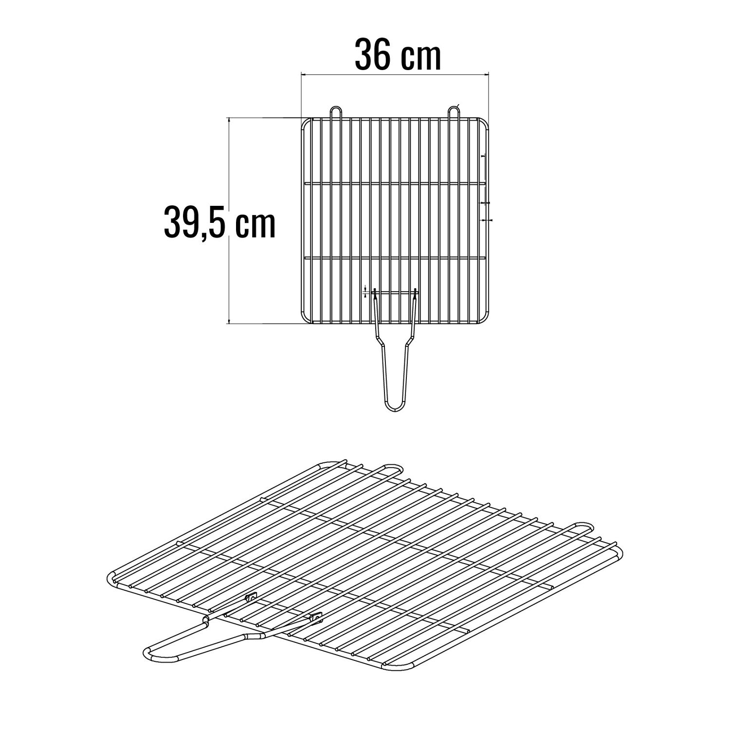 SOMAGIC - Einfaches Gitter aus verchromtem Stahl - 39,5 x 36 cm