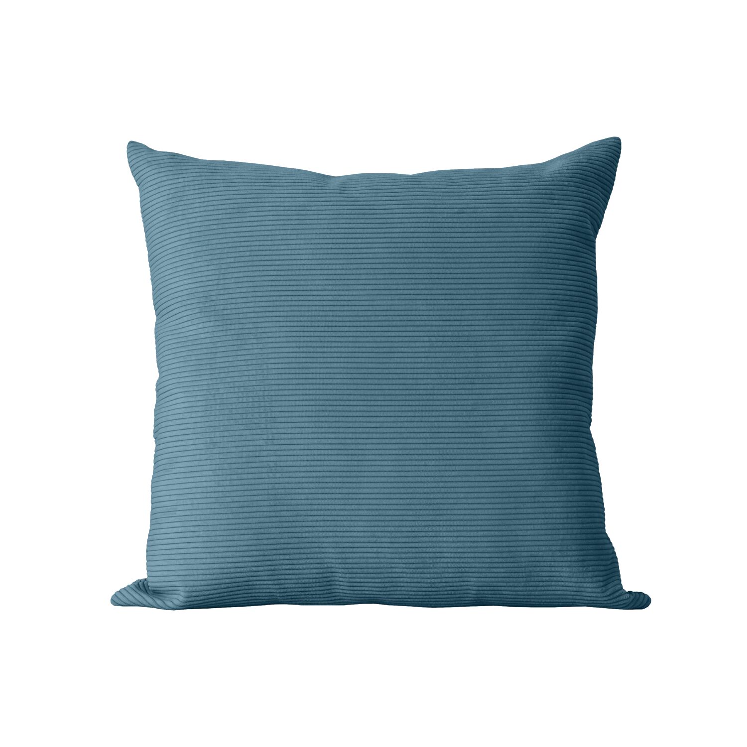 Coussin carré 45x45cm en velours côtelé bleu DUNE