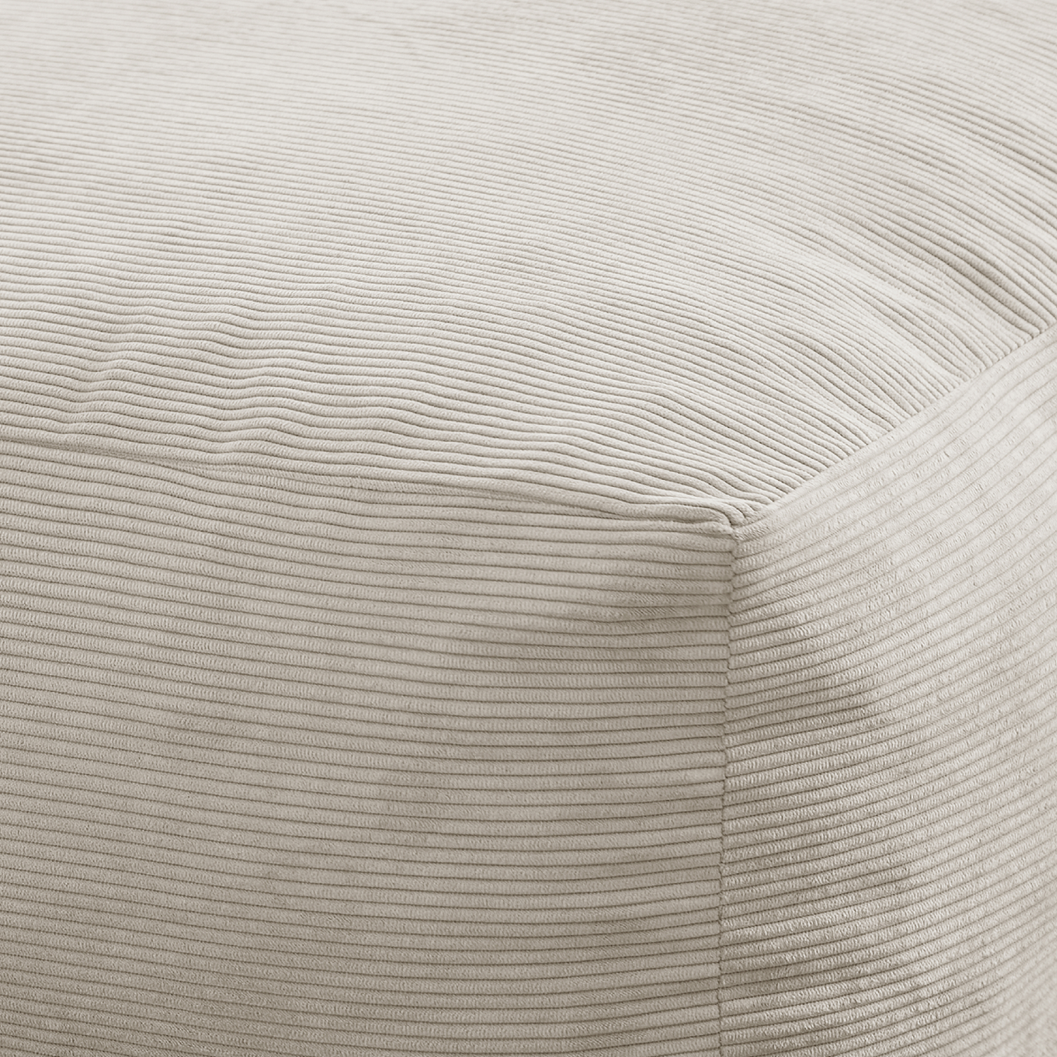 Puff cuadrado de pana beige 50x50cm Desert