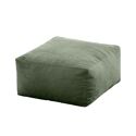 Pouf carré 50x50cm carré en velours côtelé vert Désert