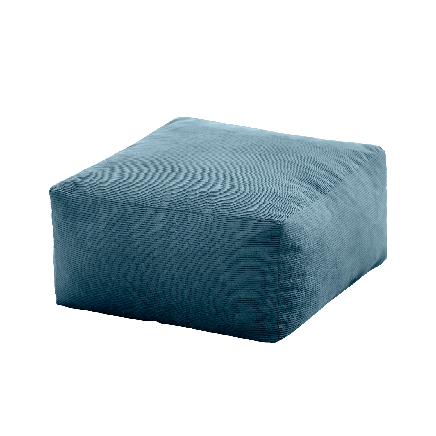 Puff cuadrado 50x50cm de pana azul Désert