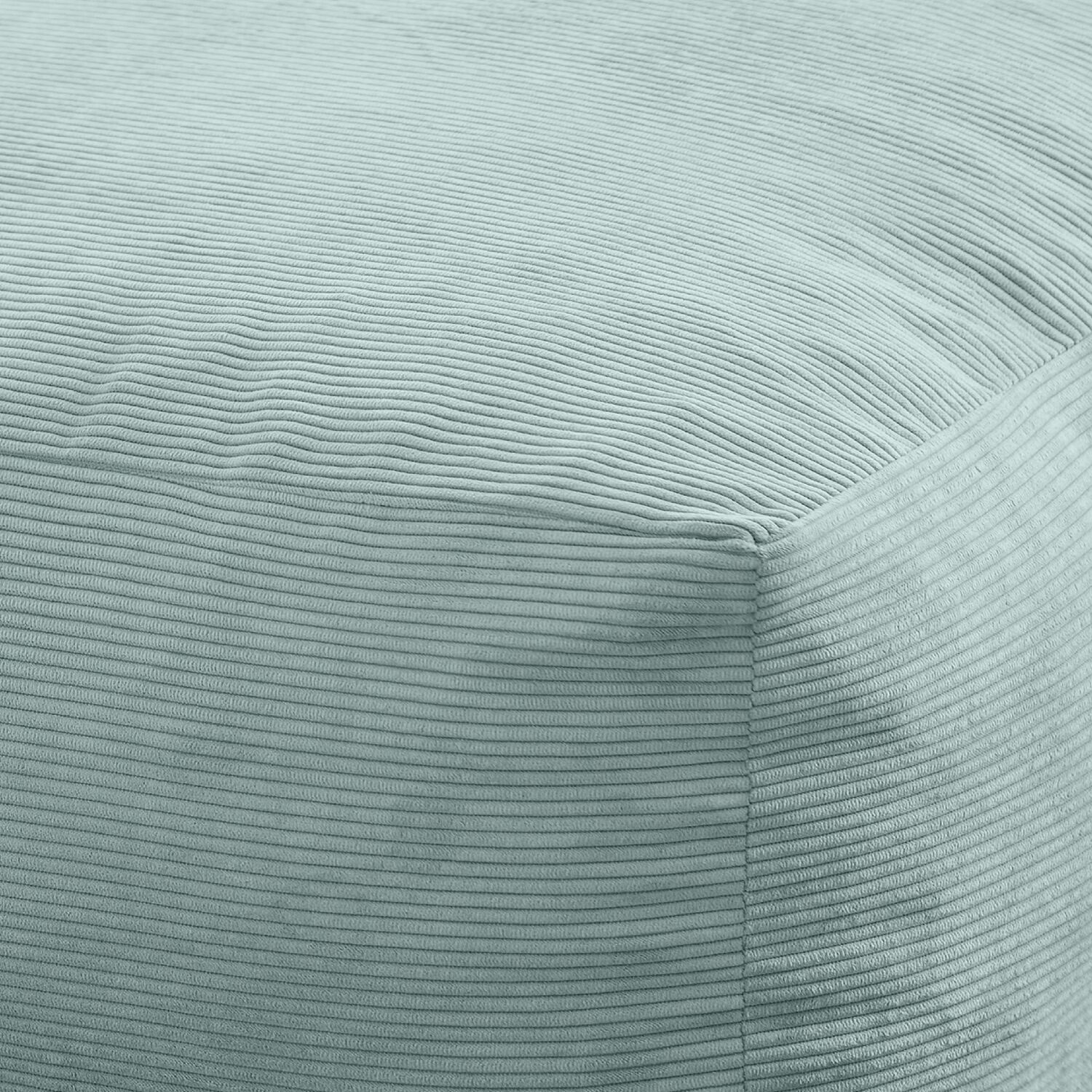 Puff quadrado de bombazina turquesa 50x50cm Désert