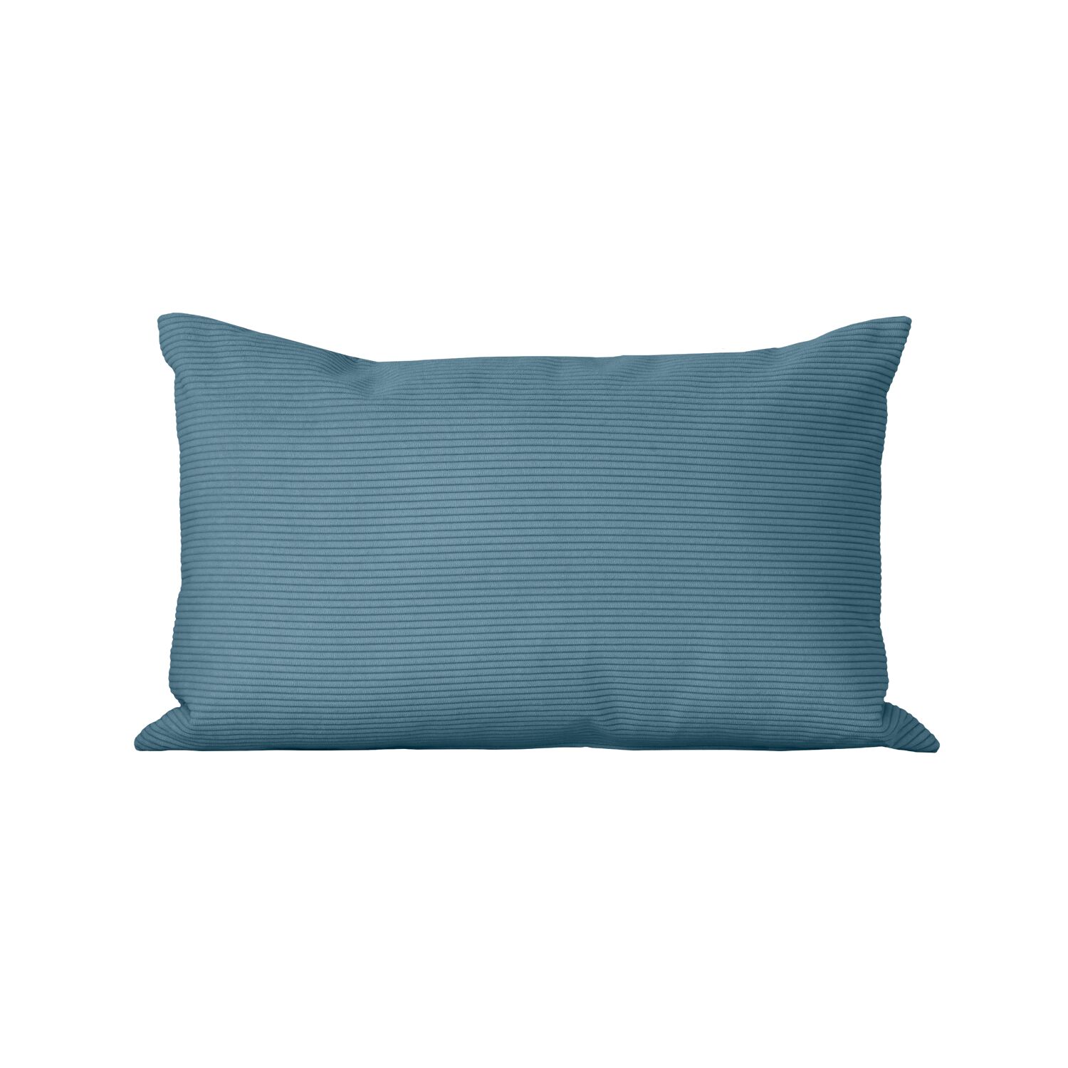Coussin rectangulaire 30x50cm velours côtelé bleu Dune