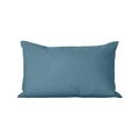 Coussin rectangulaire 30x50cm velours côtelé bleu Dune