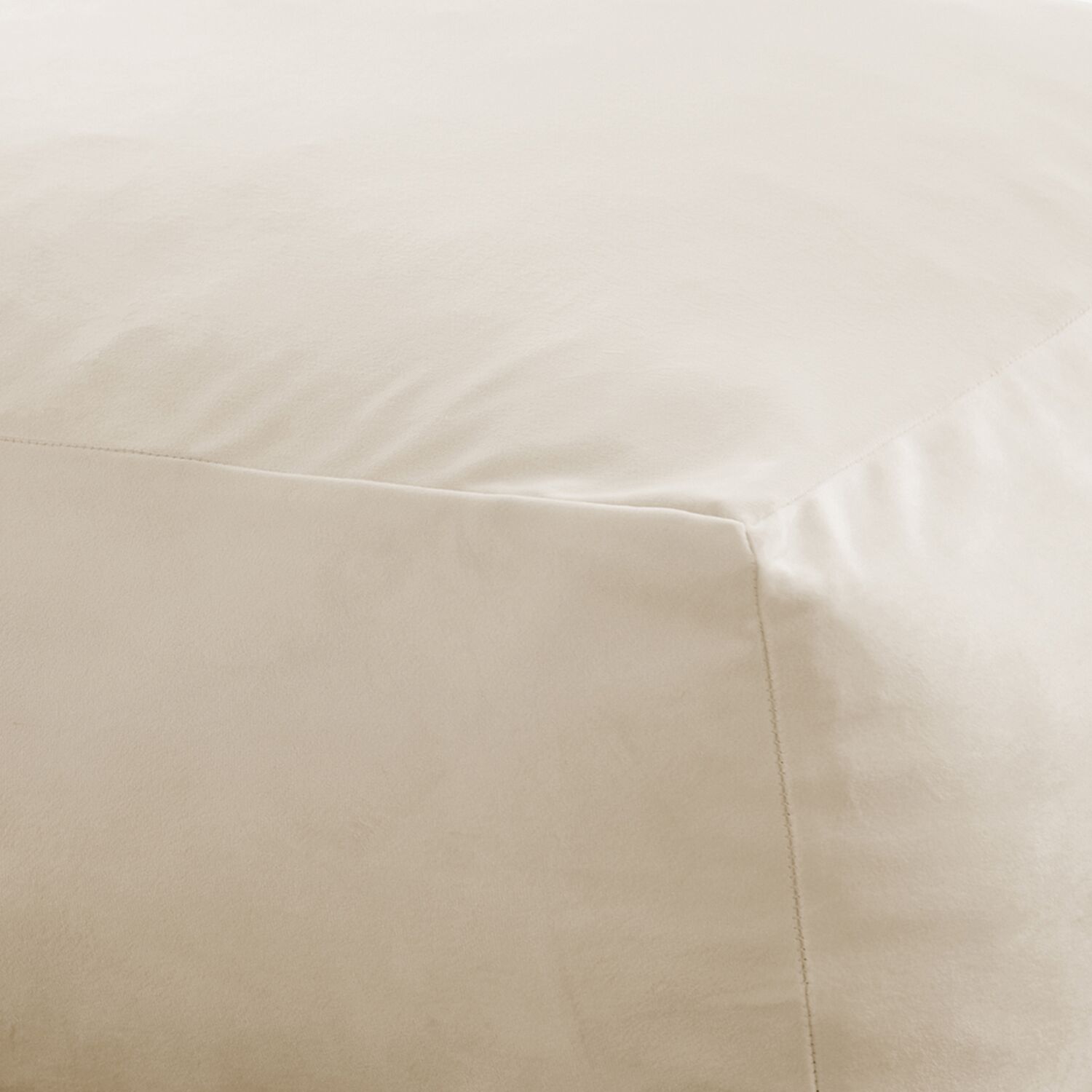 Pouf carré 50x50cm velours écru Palau