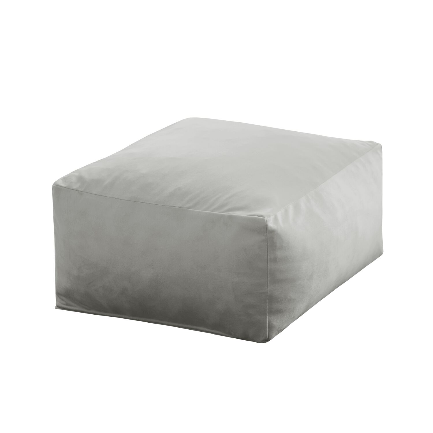 Pouf quadrato 50x50cm in velluto grigio Palau
