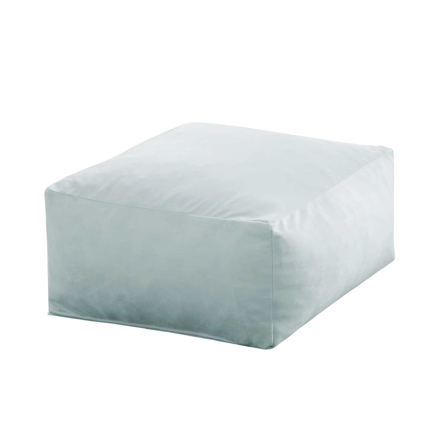 Puff cuadrado 50x50cm terciopelo azul hielo Palau