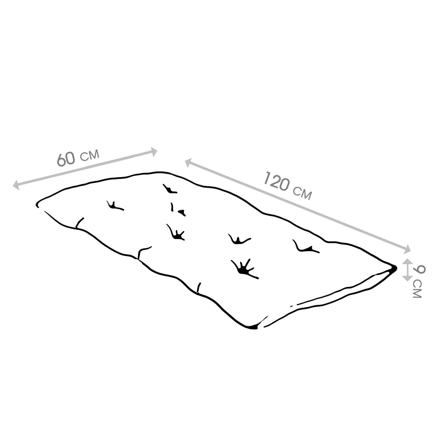 Colchão de chão 120x60cm Mediterrâneo azul Guam