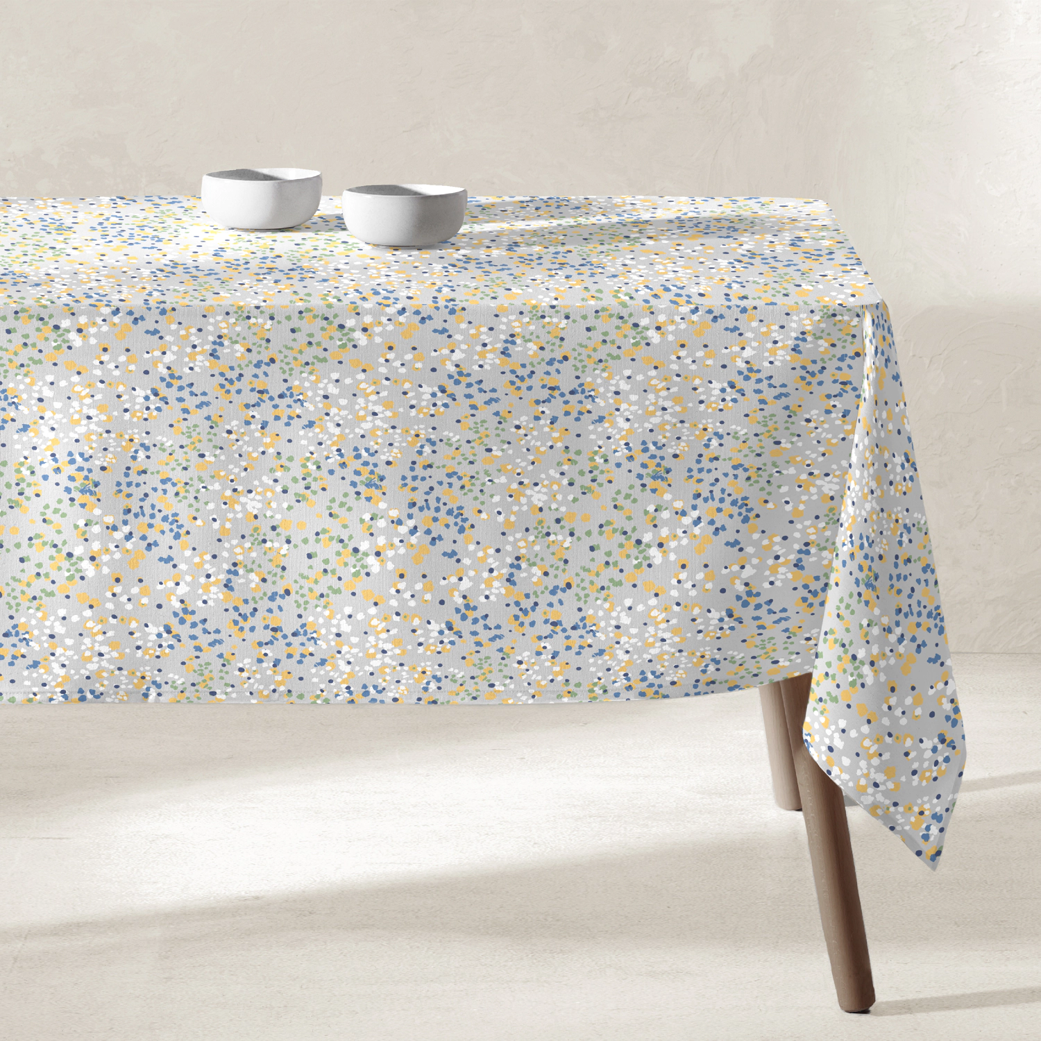 Mantel estampado resina antimanchas 100x135cm Azul Java