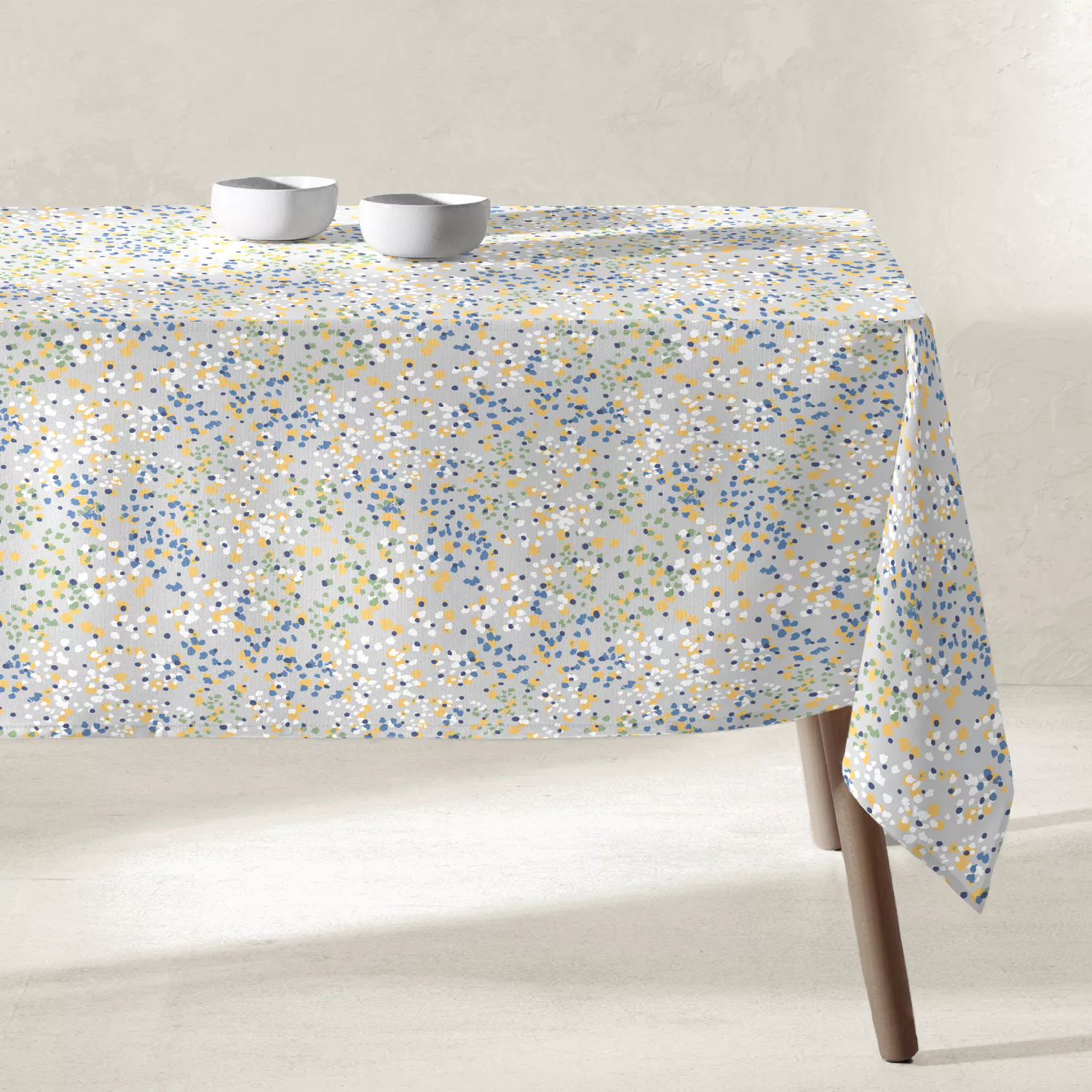 Nappe imprimée en résine antitache 100x135cm Java bleu