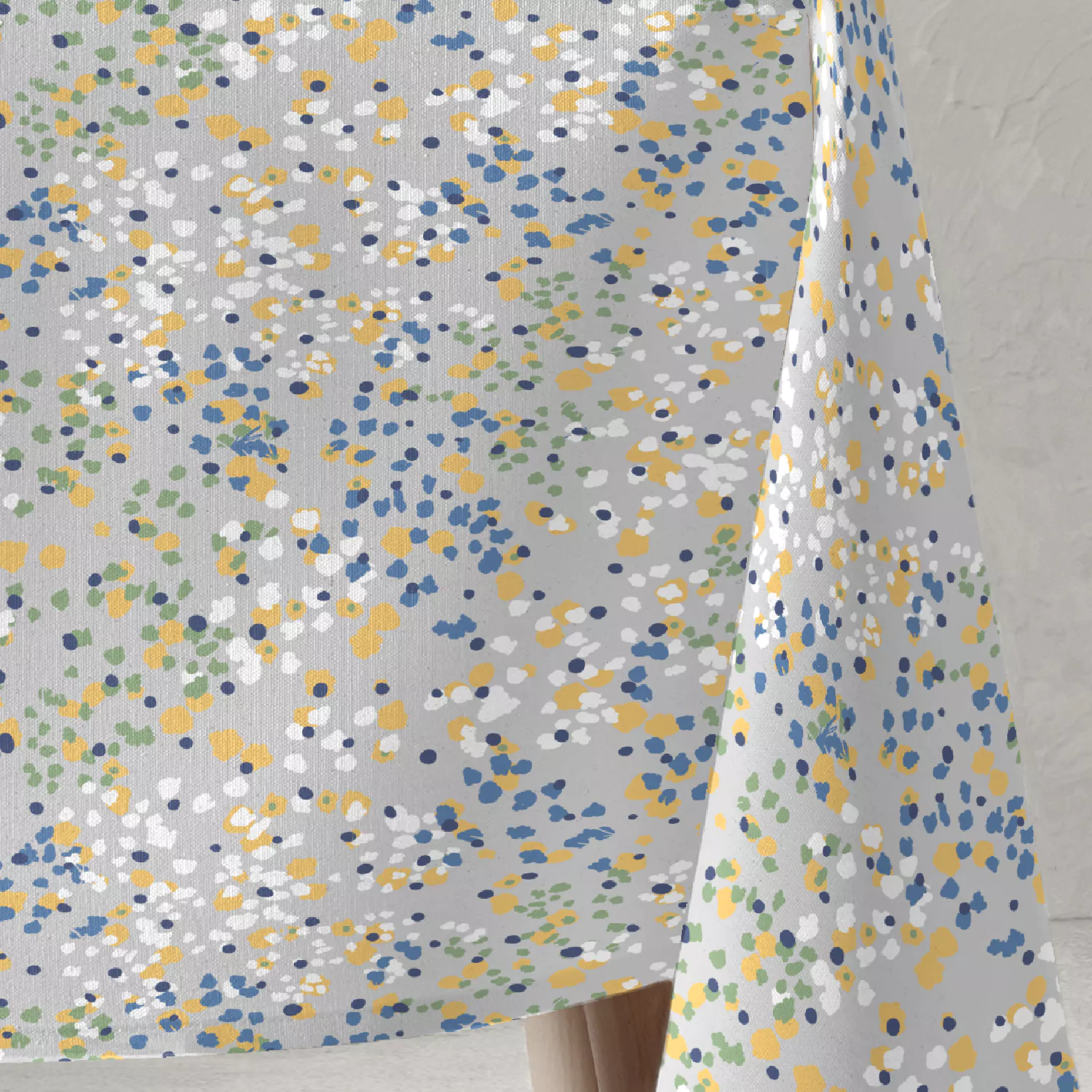 Nappe imprimée en résine antitache 135x135cm Java bleu