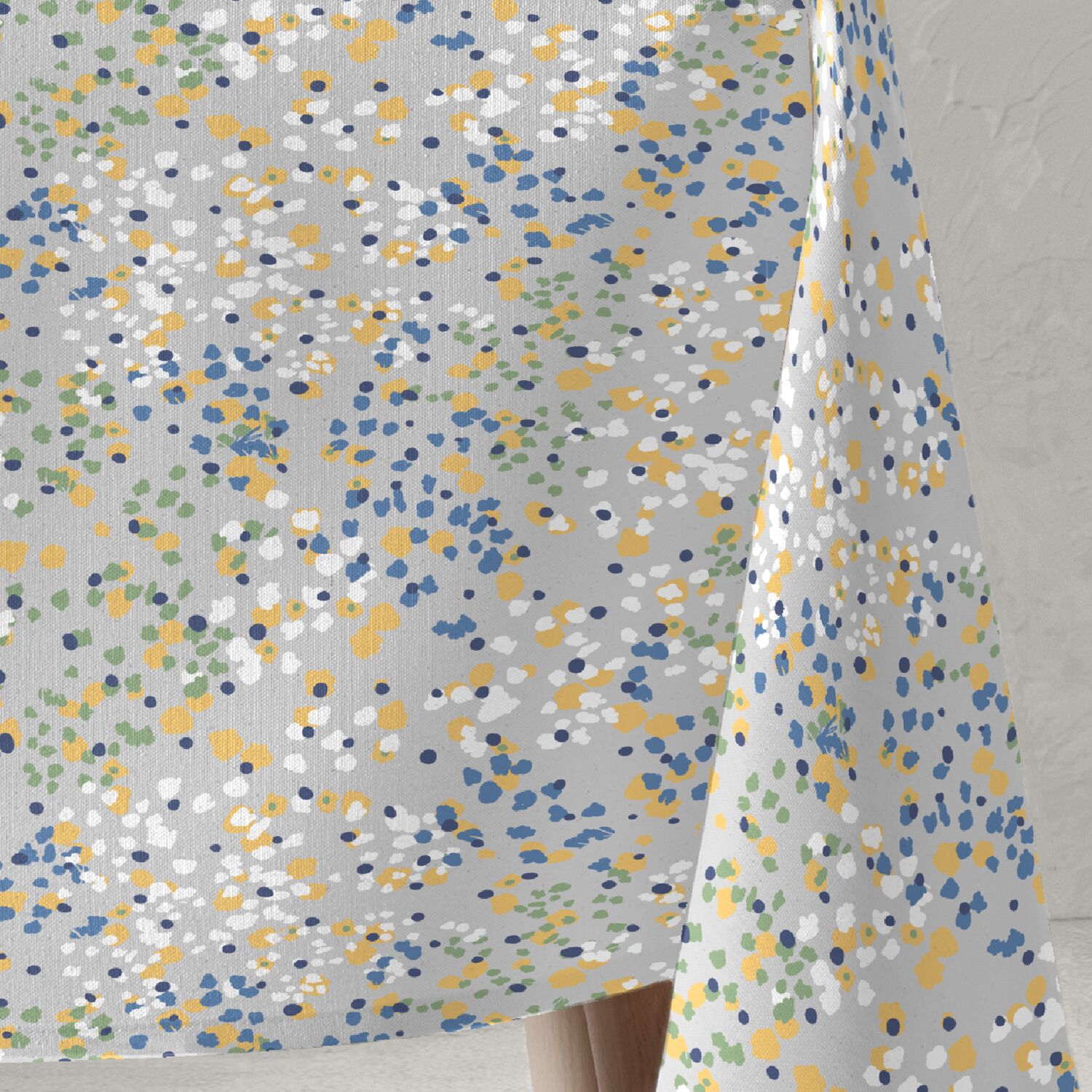 Nappe imprimée en résine antitache 135x300cm Java bleu