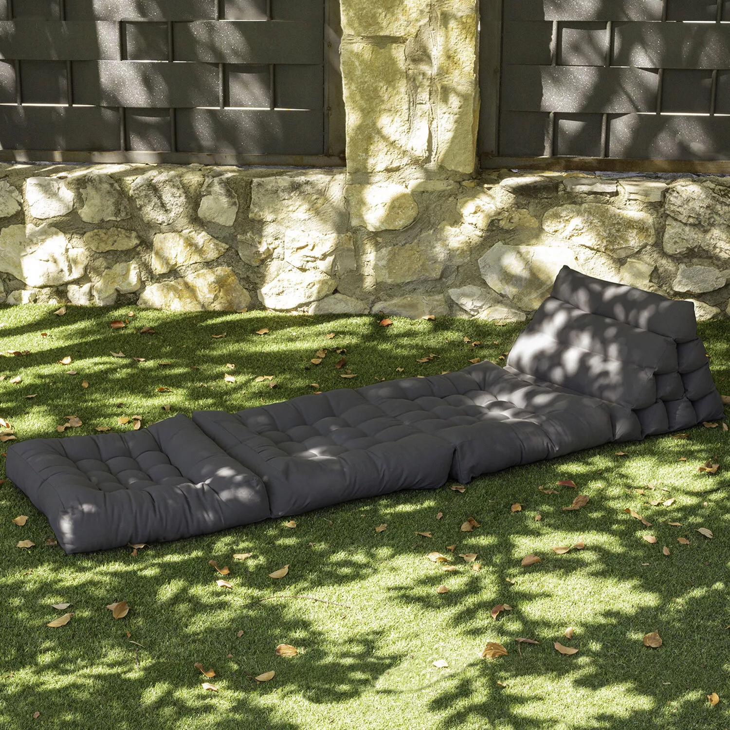 Materasso da campeggio modulare singolo in poliuretano grigio scuro