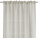 Rideau à galon fronceur Voilage Effet Lin Beige 140x280cm FUJORA