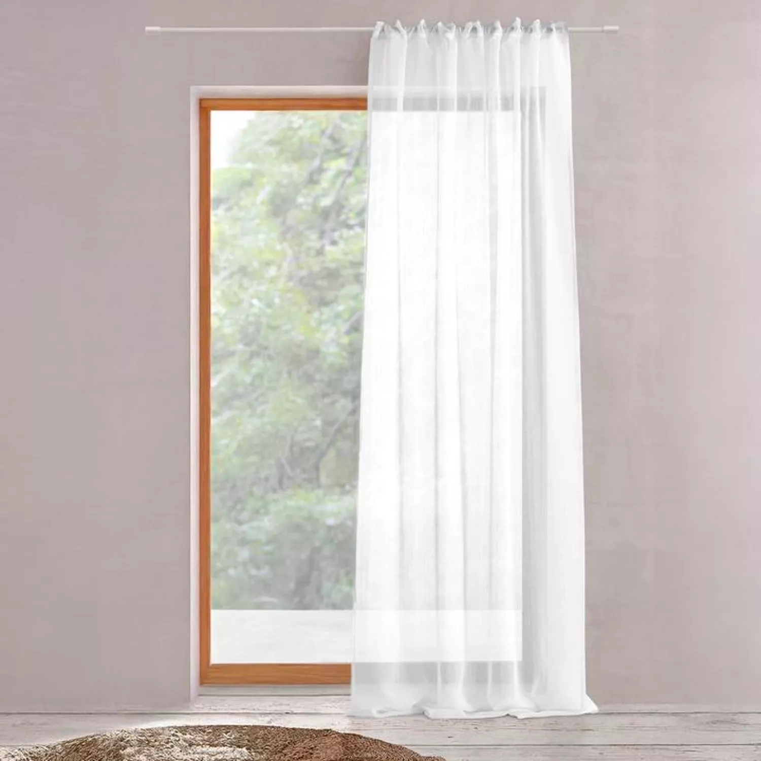 Rideau à galon fronceur Voilage Blanc 140x280cm ETNARA