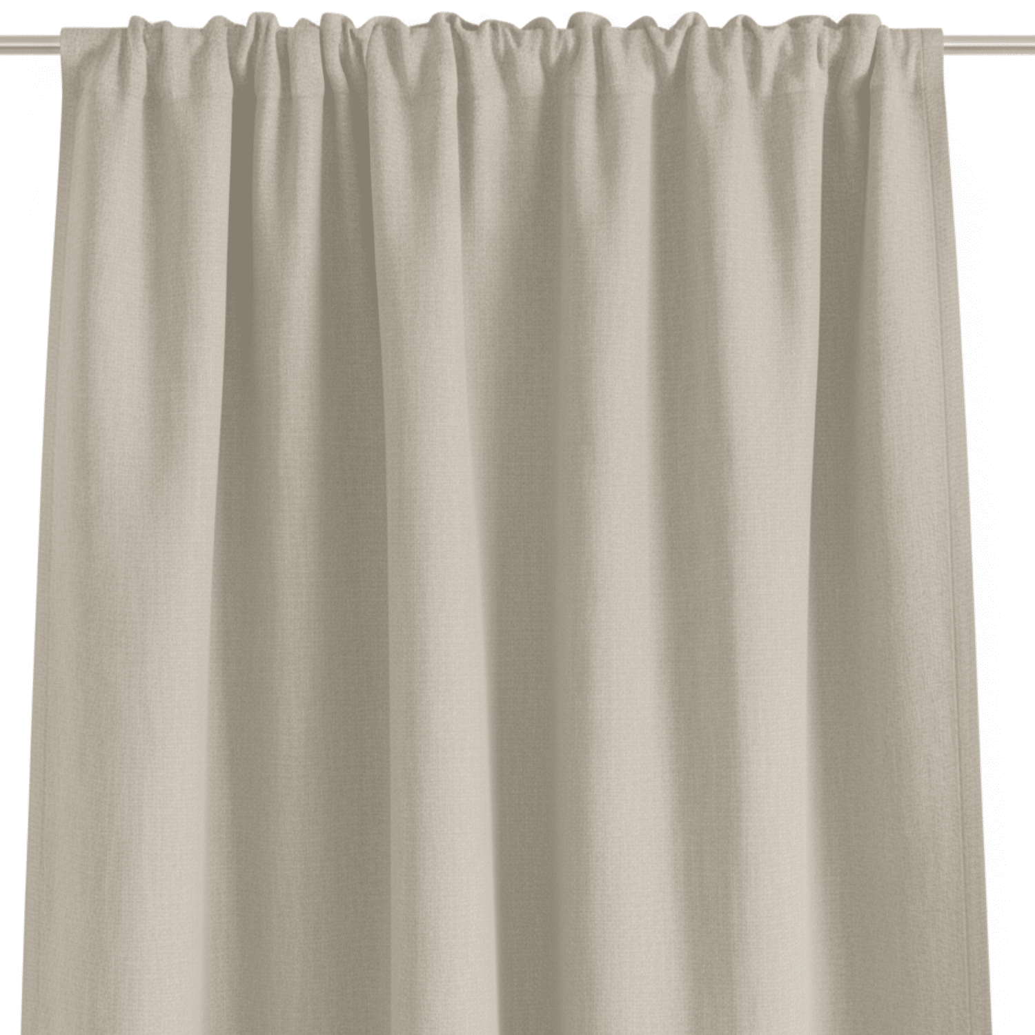 Rideau à galon fronceur Effet Lin Beige 140x280cm MERVORA