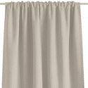 Rideau à galon fronceur Effet Lin Beige 140x280cm MERVORA