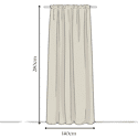 Rideau plissé en polyester gris 140 x 280 cm TEIDOR