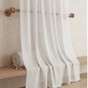 Rideau à galon fronceur Voilage Blanc 140x280cm VESKARA