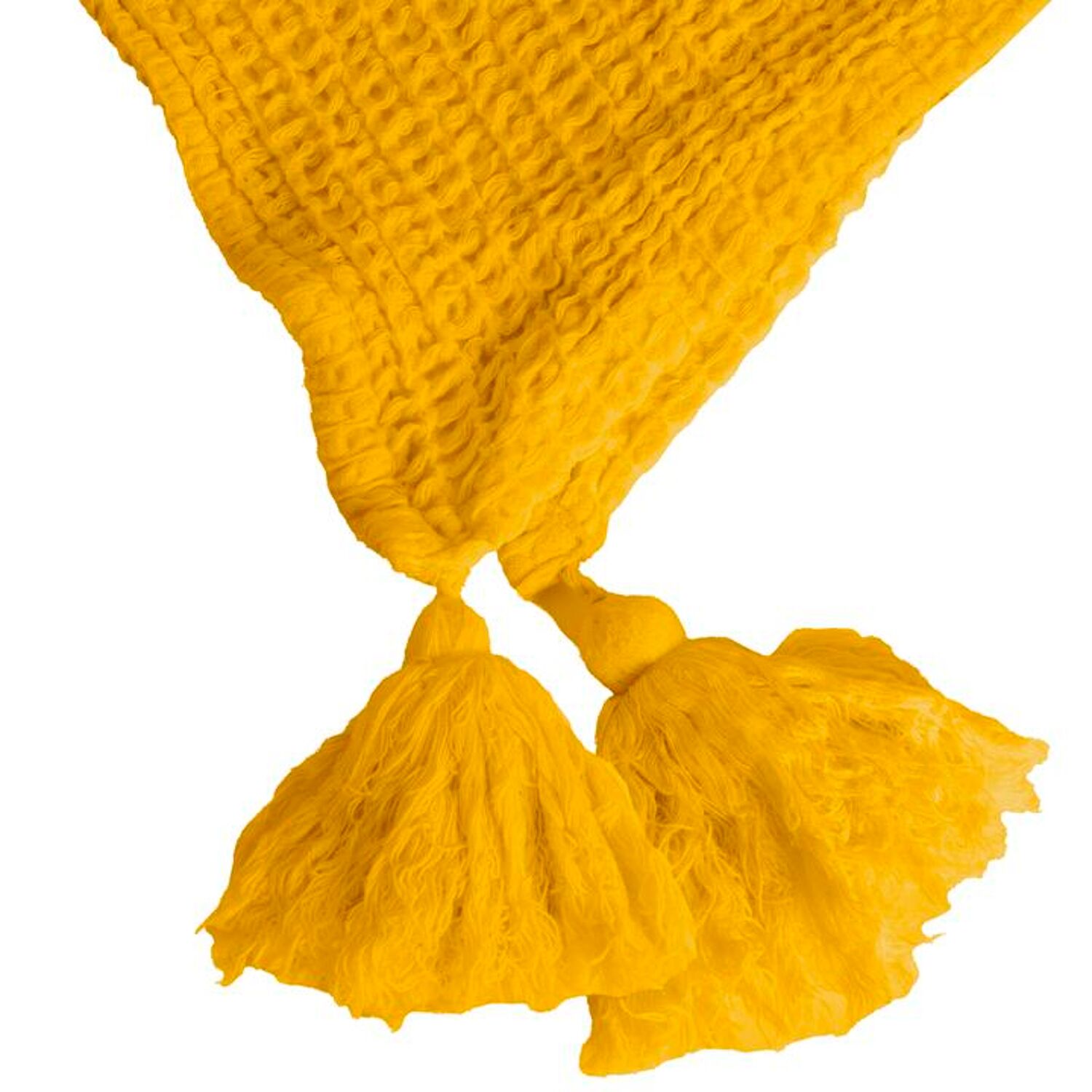 Plaid jaune en maille 130 × 170 cm – TRICOT