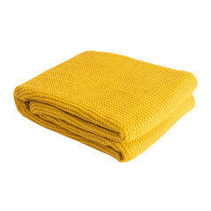 Plaid jaune en maille 130 ×...