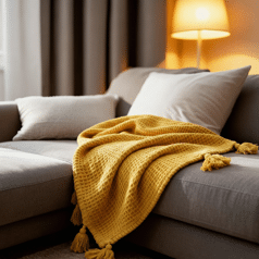 Couverture plaid 100% coton...