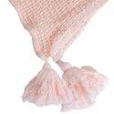 Manta xadrez rosa pálido 100% algodão com pompons 130x170cm ARNISKA