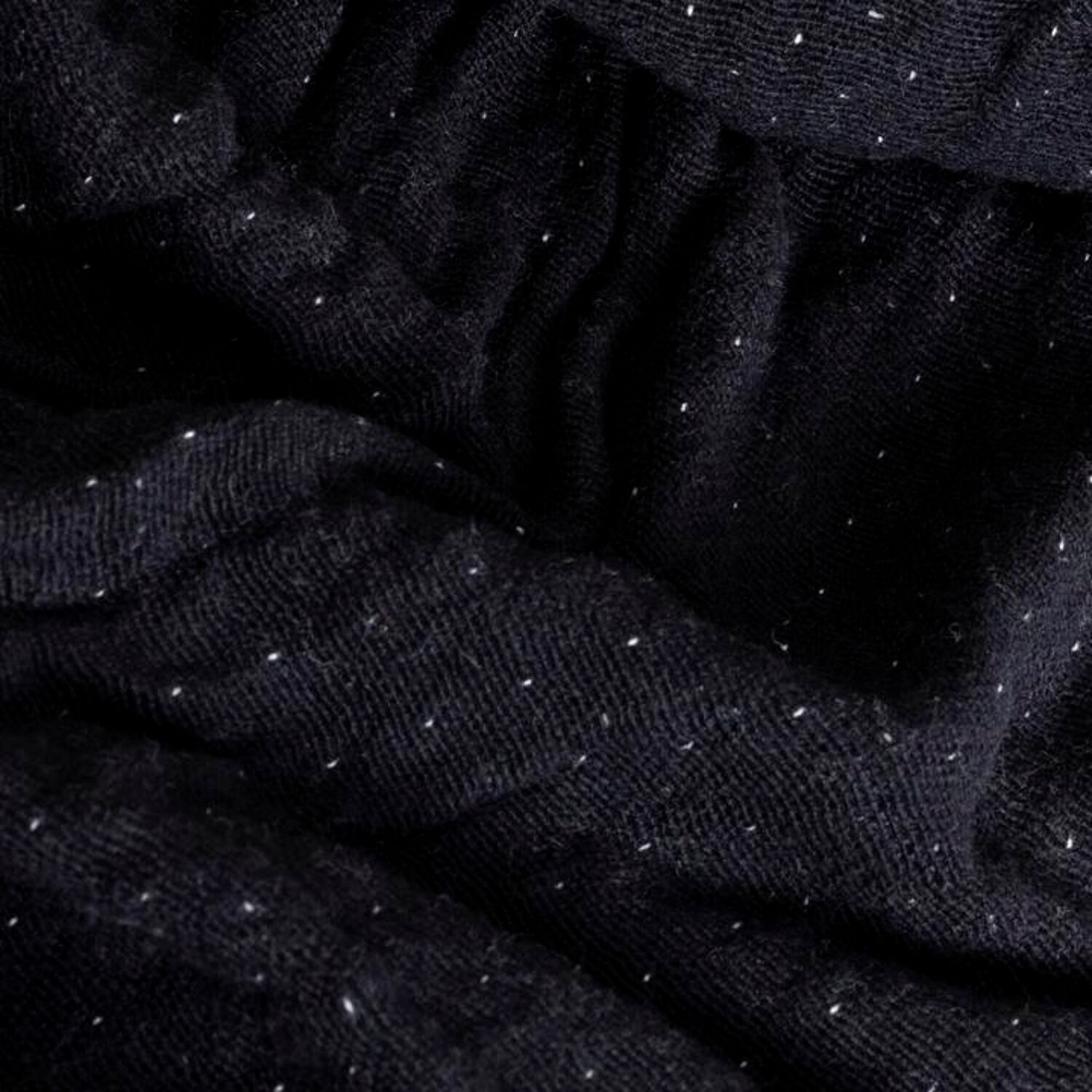 Couverture plaid 100% coton couleur noire avec franges 130x170cm BITALD