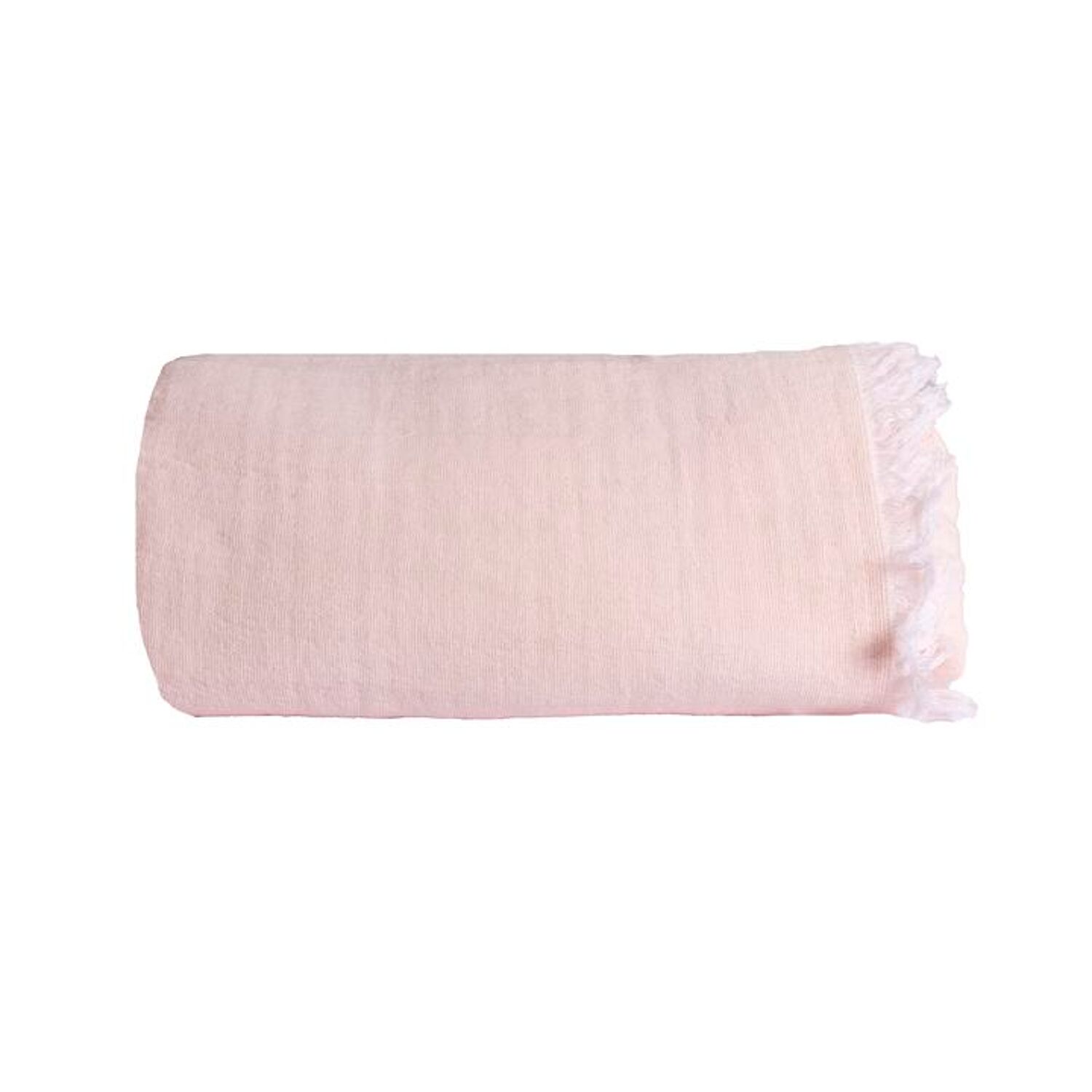 Manta xadrez rosa pálido 100% algodão com franjas 130x170cm BITALD