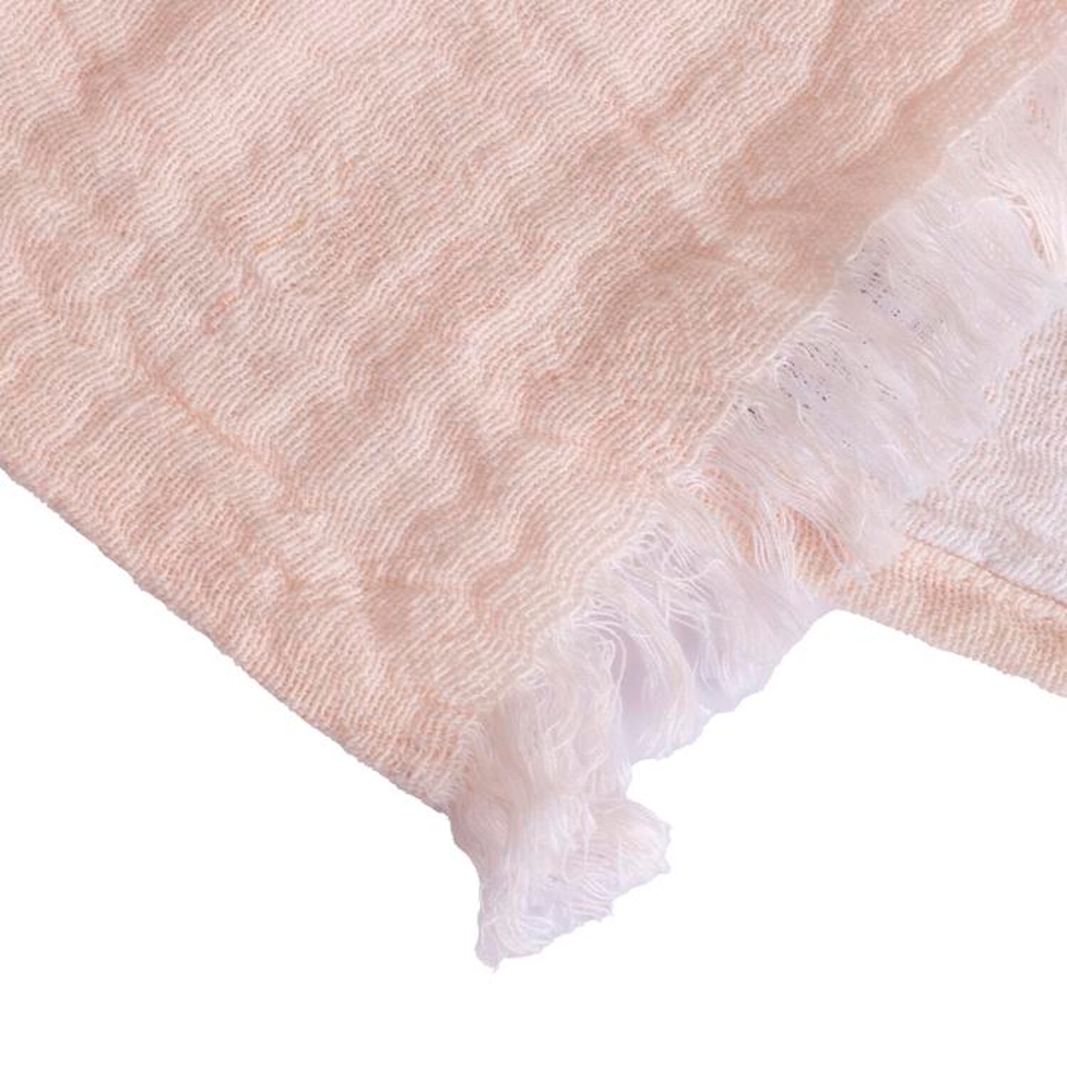 Manta xadrez rosa pálido 100% algodão com franjas 130x170cm BITALD