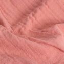 Couverture plaid 100% coton rose saumon avec franges 180x220cm BITALD