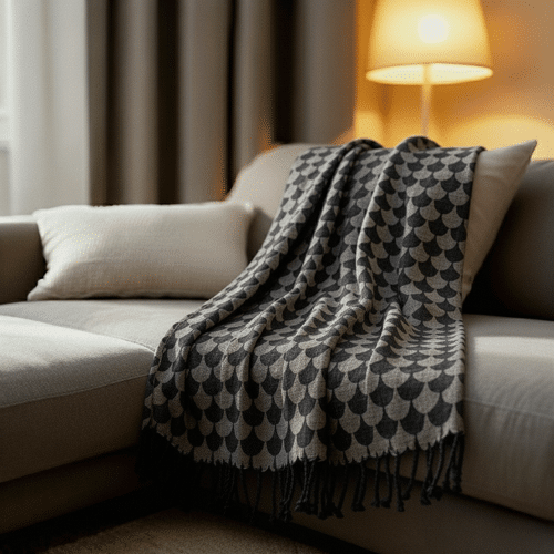 Couverture plaid 100% coton...