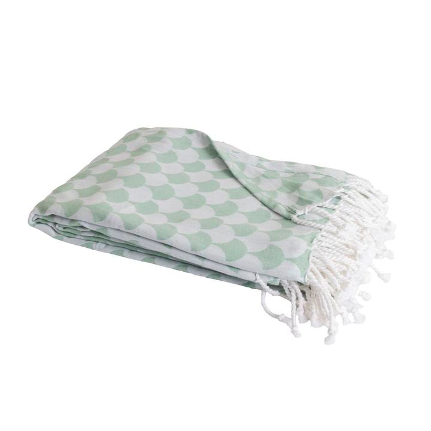 Manta xadrez verde 100% algodão com franjas 180x220cm DROPALL