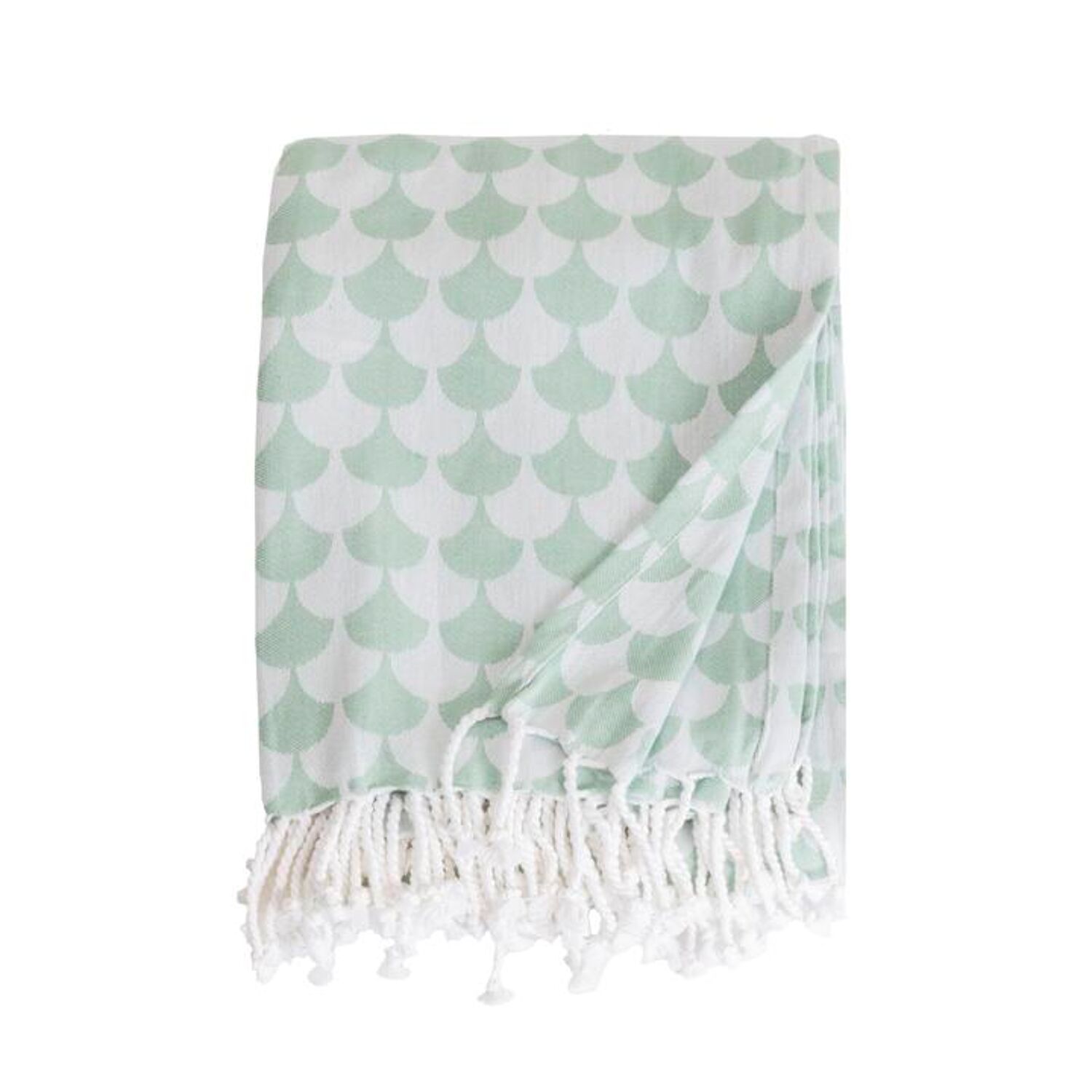 Manta xadrez verde 100% algodão com franjas 180x220cm DROPALL